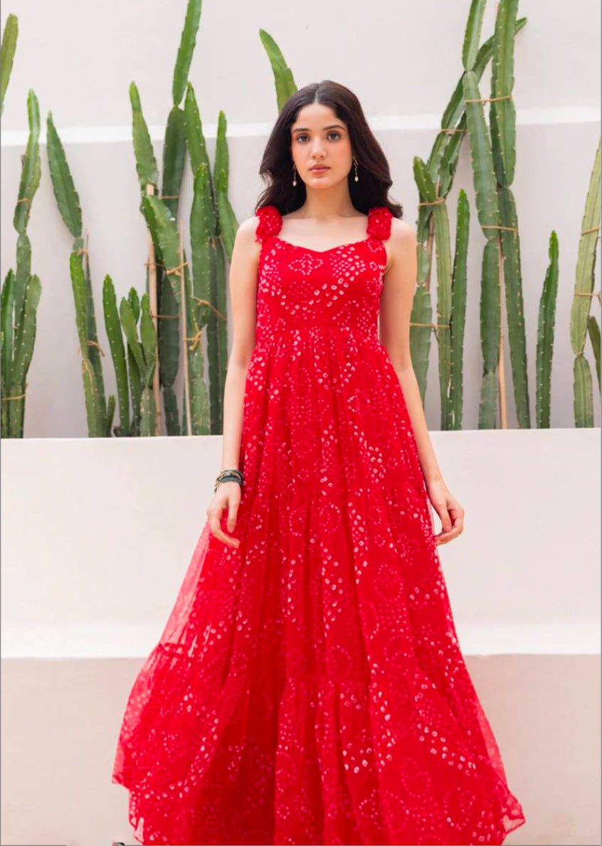 Hava-Khori Vol 2 Red Maxi Dress