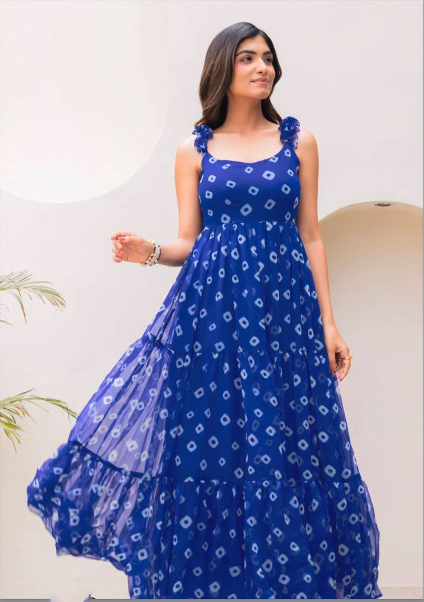 Hava-Khori Vol 2 Blue Maxi Dress - 01