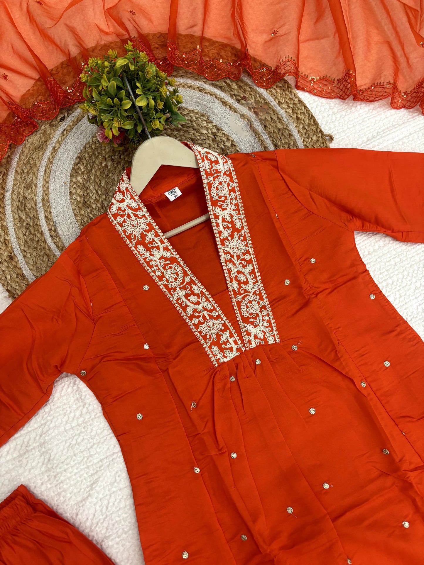 Matrut | Gulika Orange A-line Suit