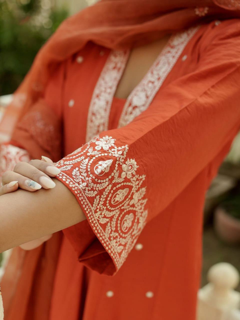 Matrut | Gulika Orange A-line Suit