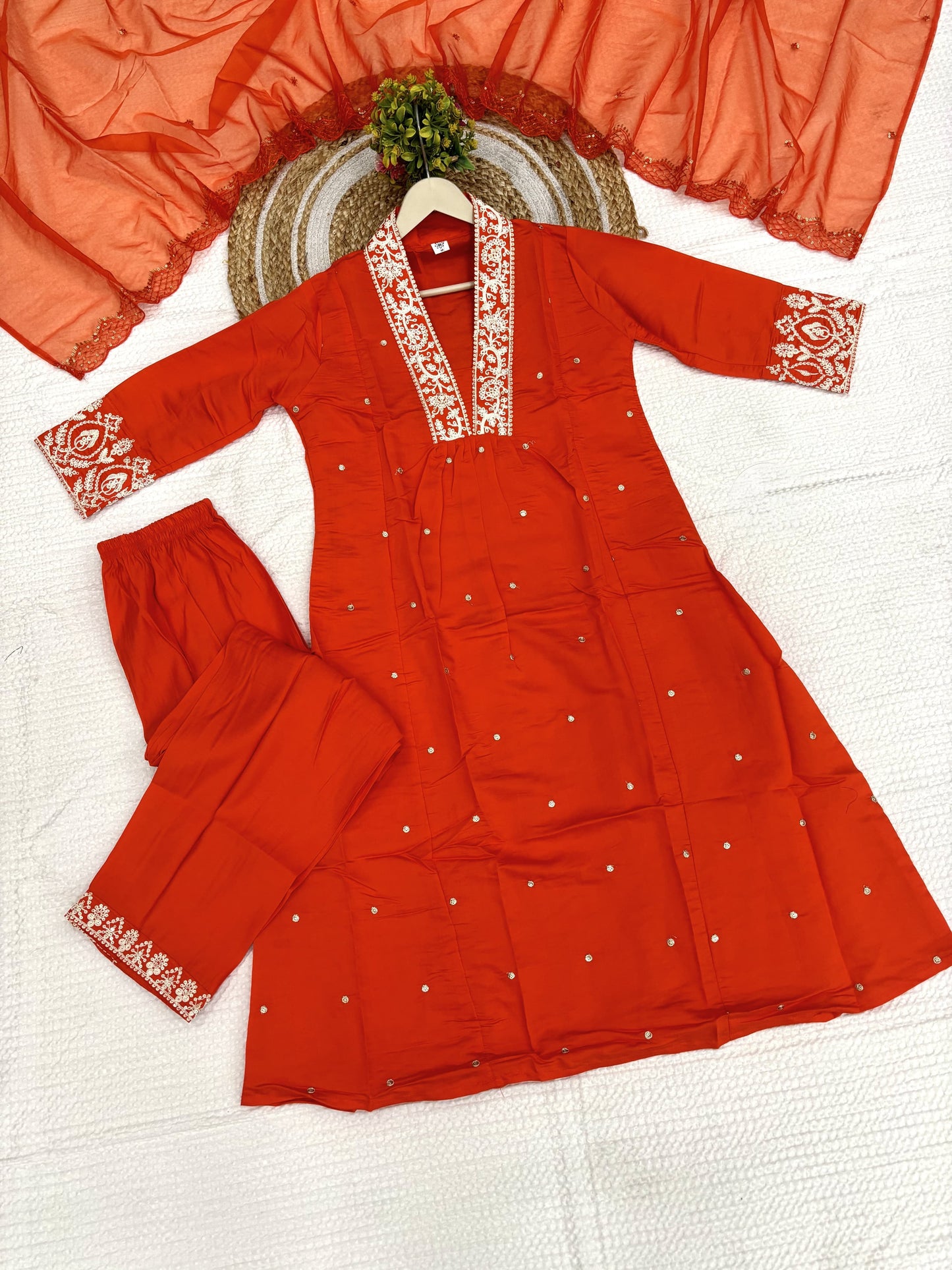 Matrut | Gulika Orange A-line Suit