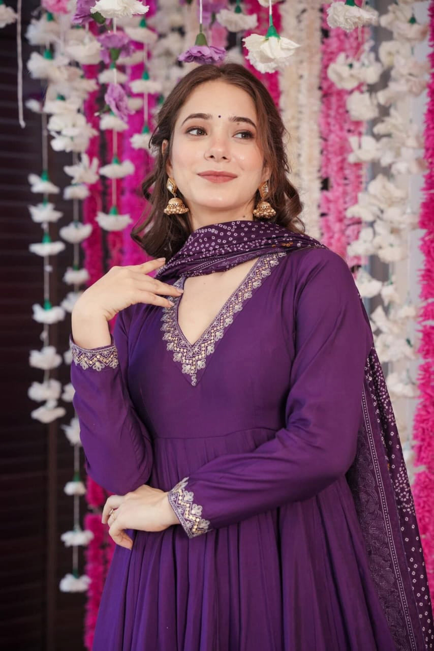Matrut | Ketaki Purple Anarkali Suit