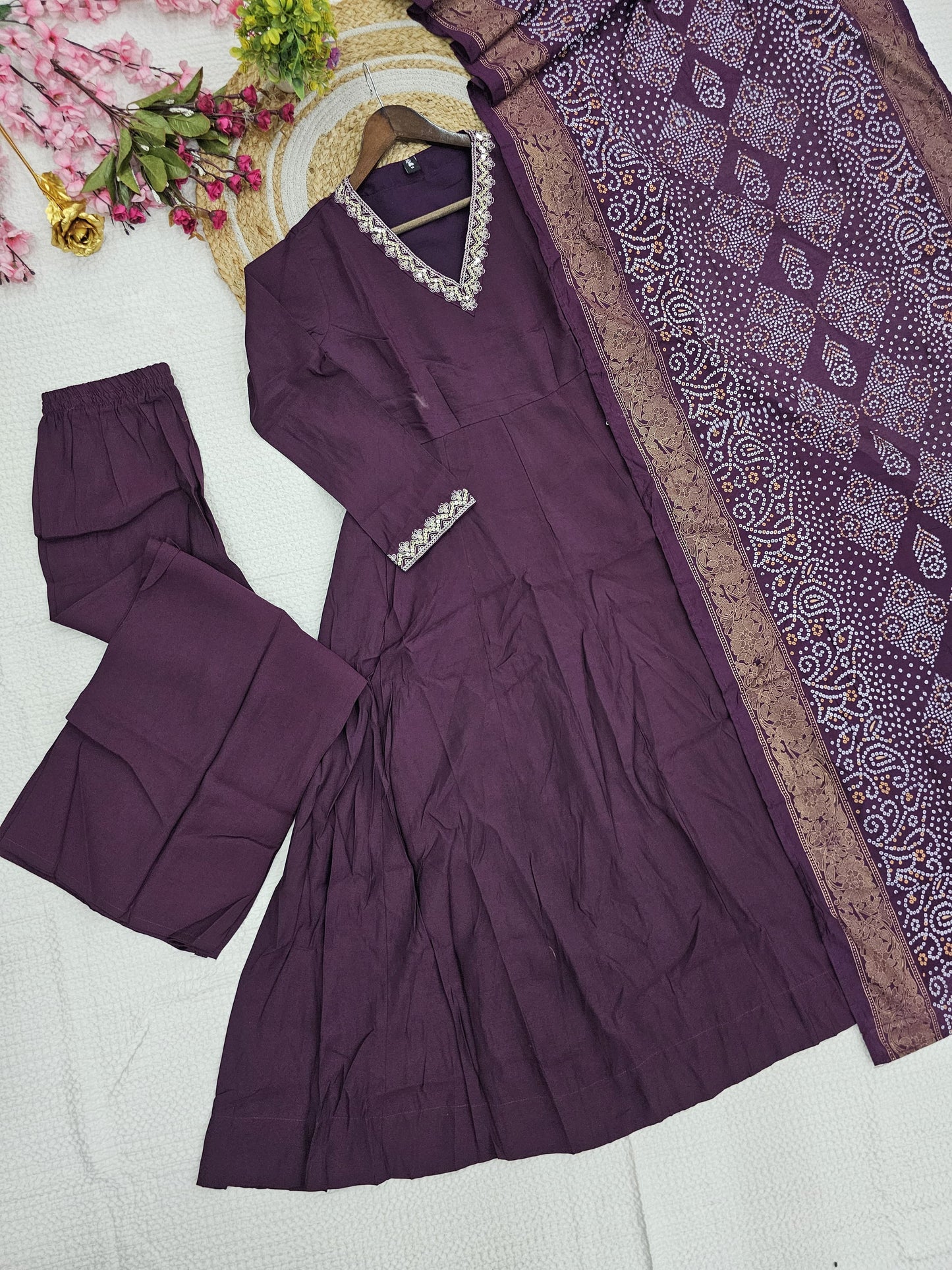 Matrut | Ketaki Purple Anarkali Suit