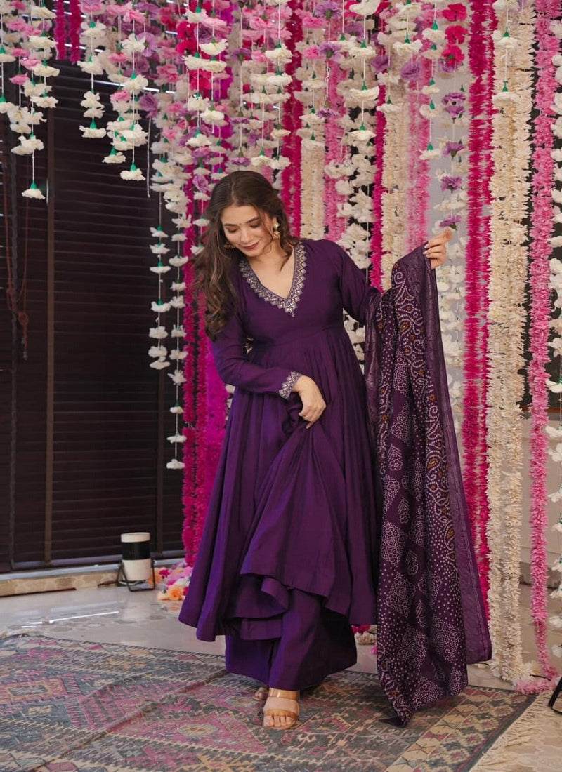 Matrut | Ketaki Purple Anarkali Suit
