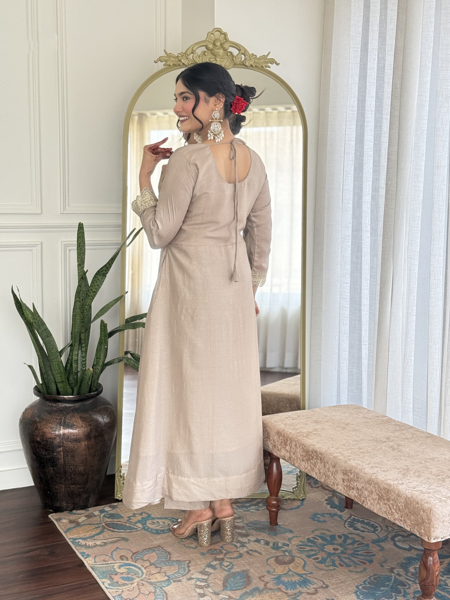 Matrut | Sugandh Taupe A-line Suit