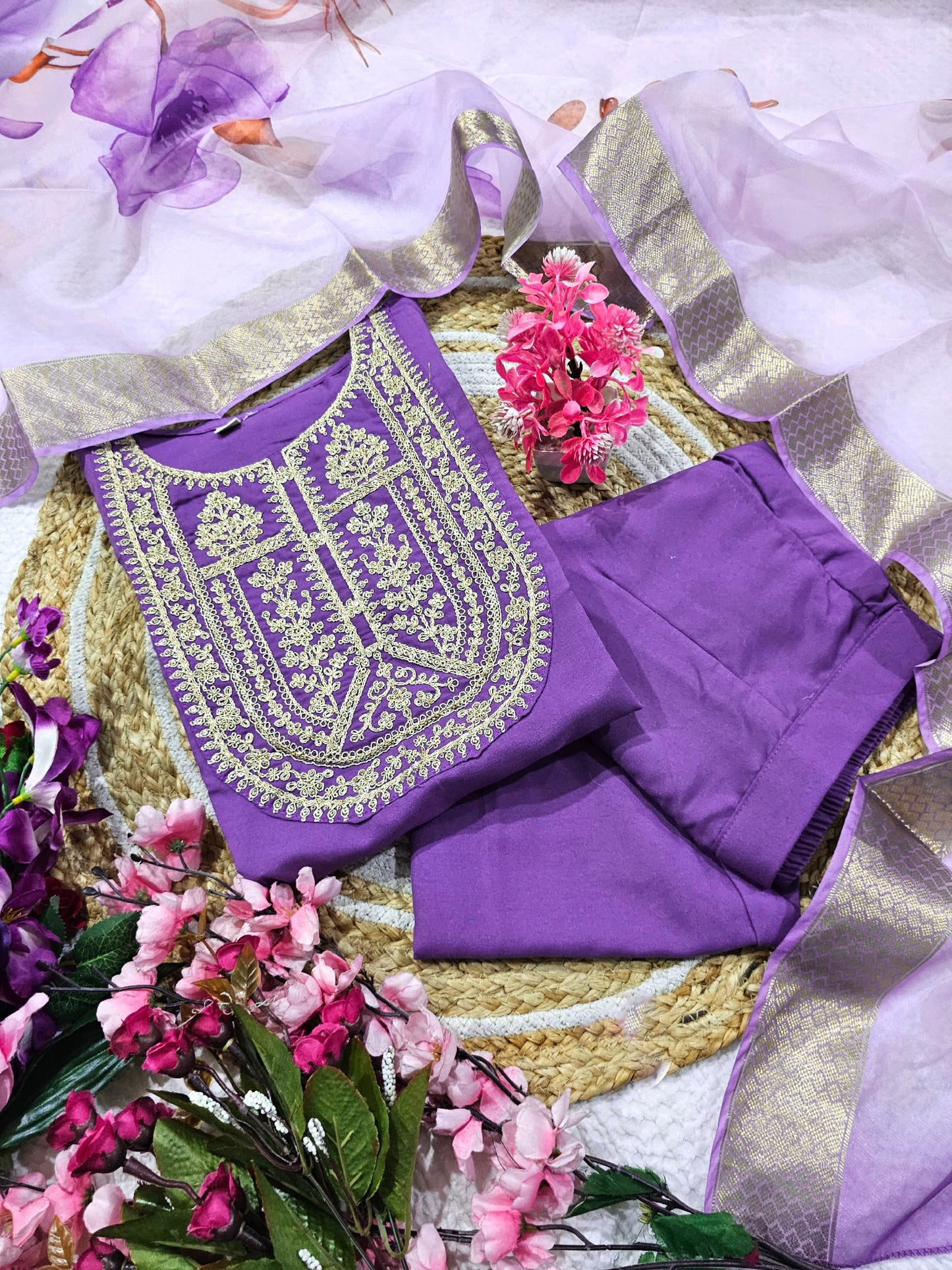 Matrut | Sugandh Light Purple Straight Suit