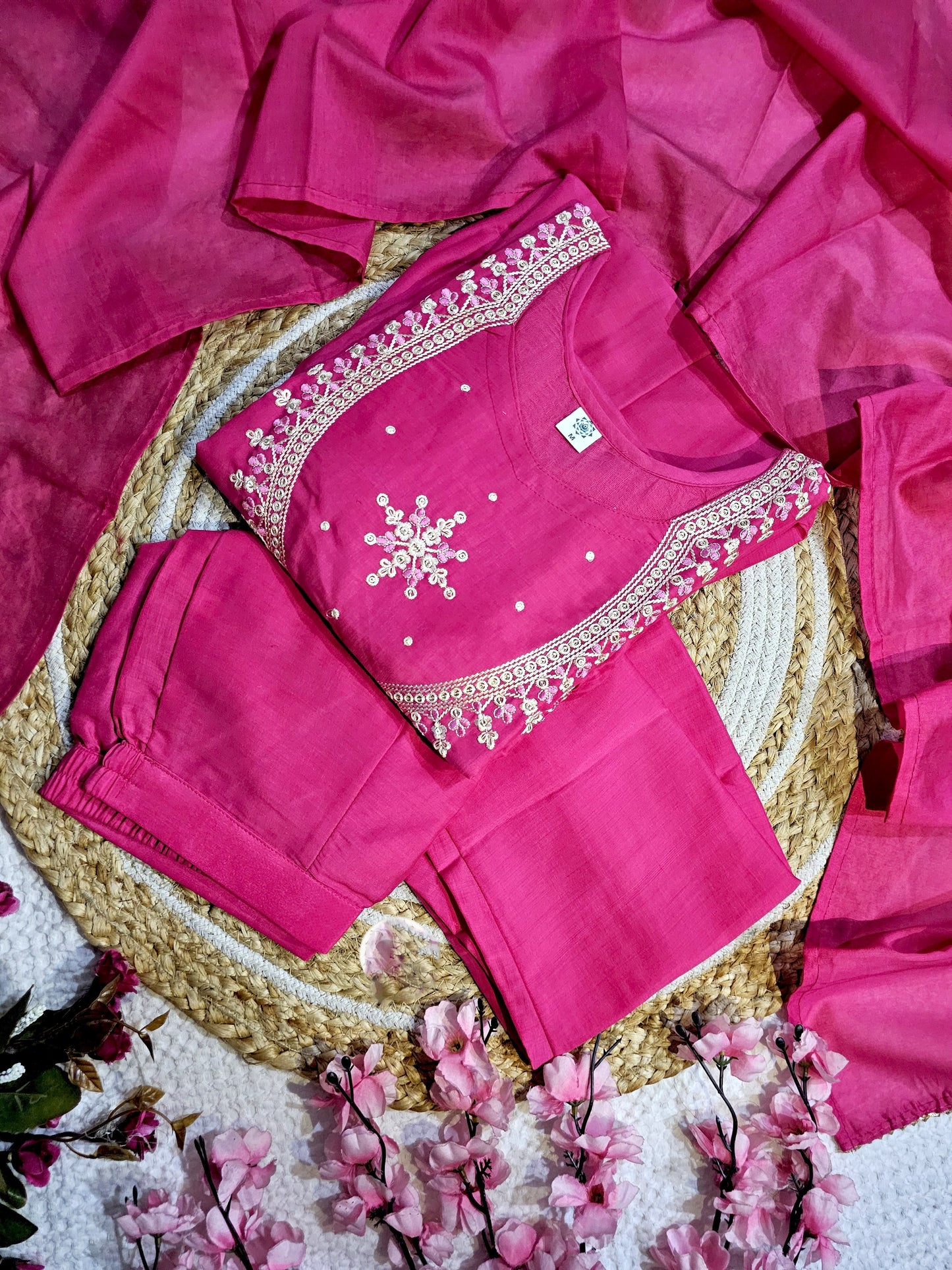Matrut | Harini Hot Pink Anarkali Suit