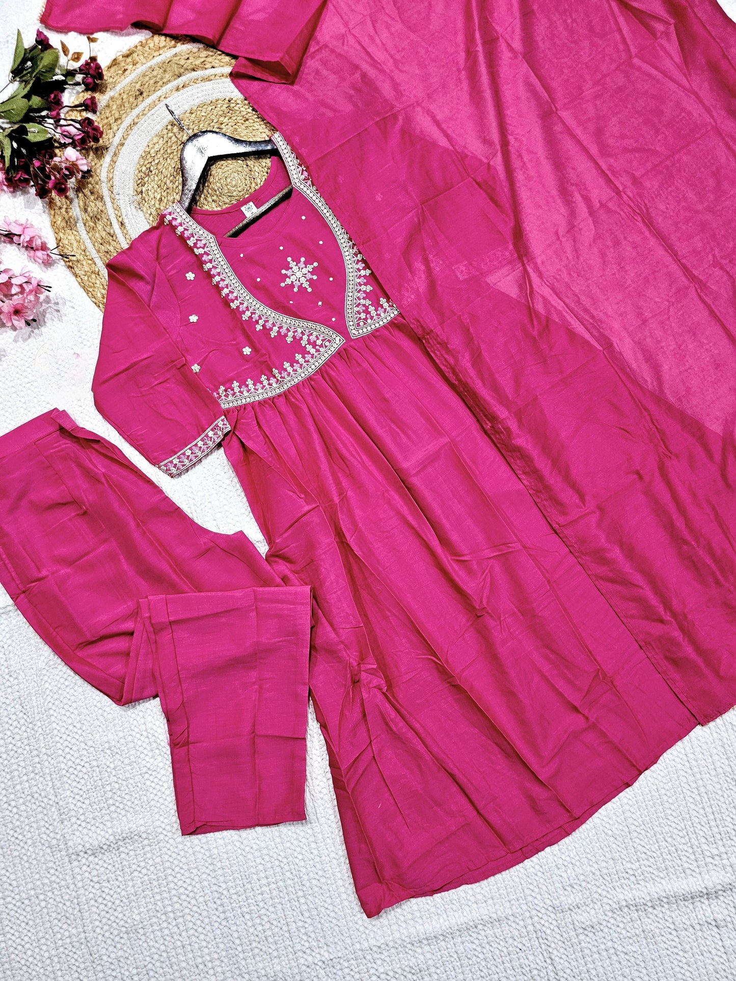 Matrut | Harini Hot Pink Anarkali Suit