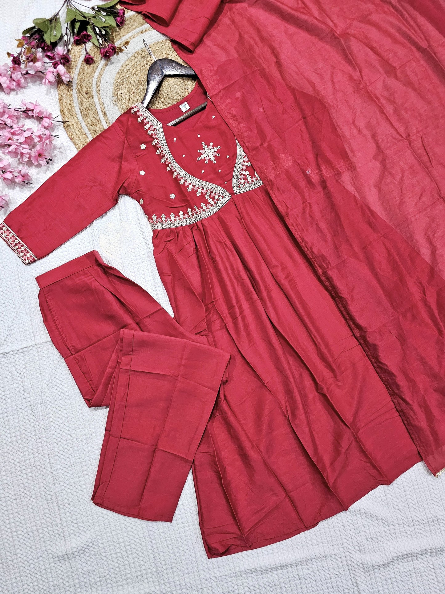 Matrut | Sugandh Red Anarkali Suit