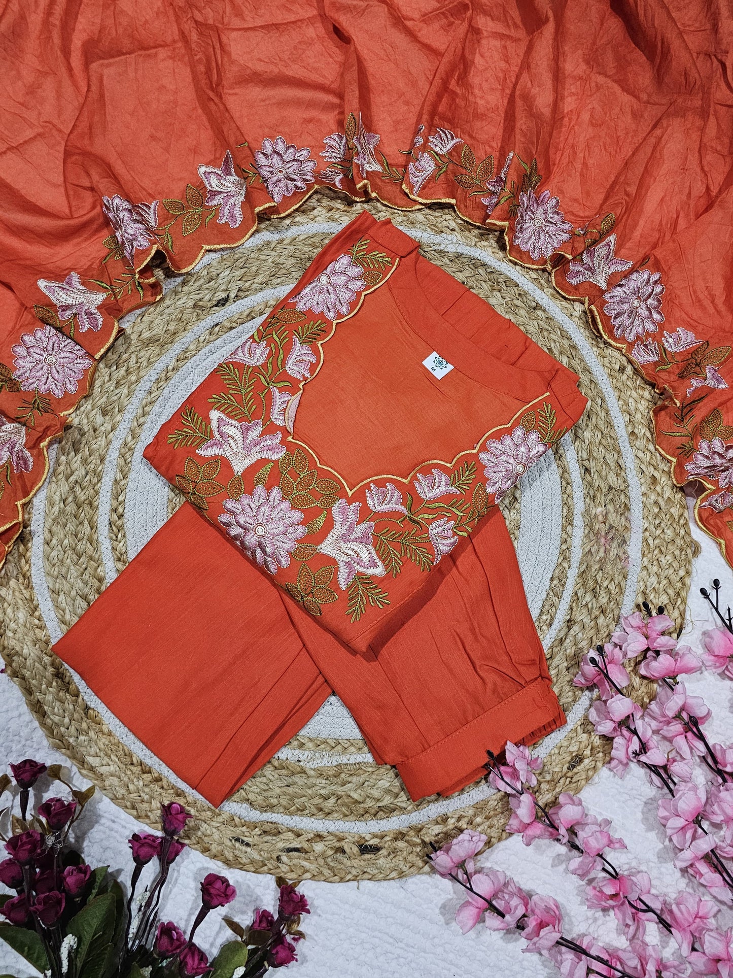 Matrut | Lakira Orange Anarkali Suit