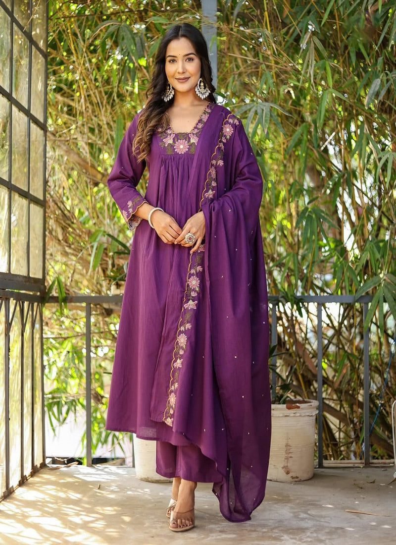 Matrut | Lakira Purple Anarkali Suit