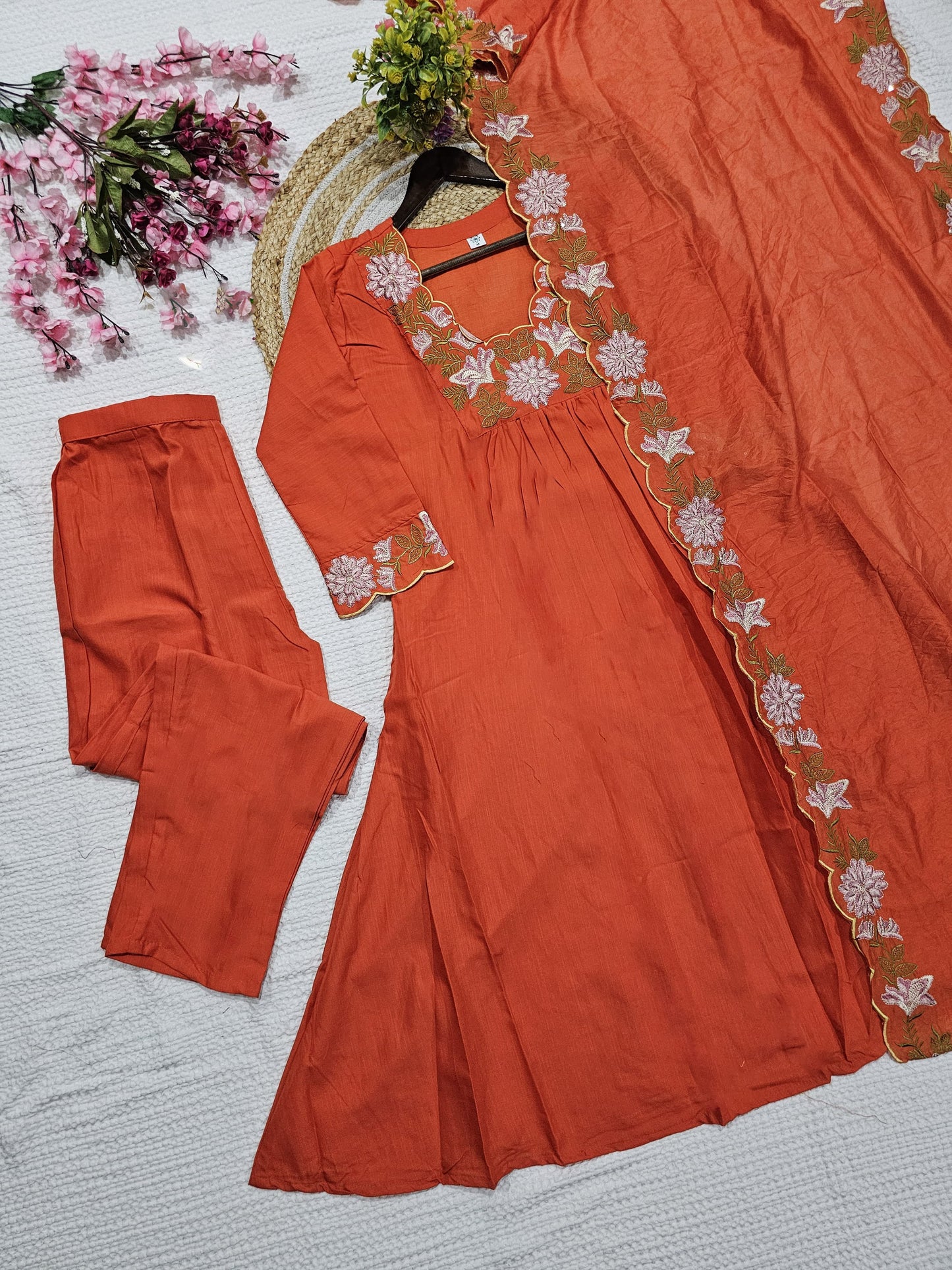 Matrut | Lakira Orange Anarkali Suit