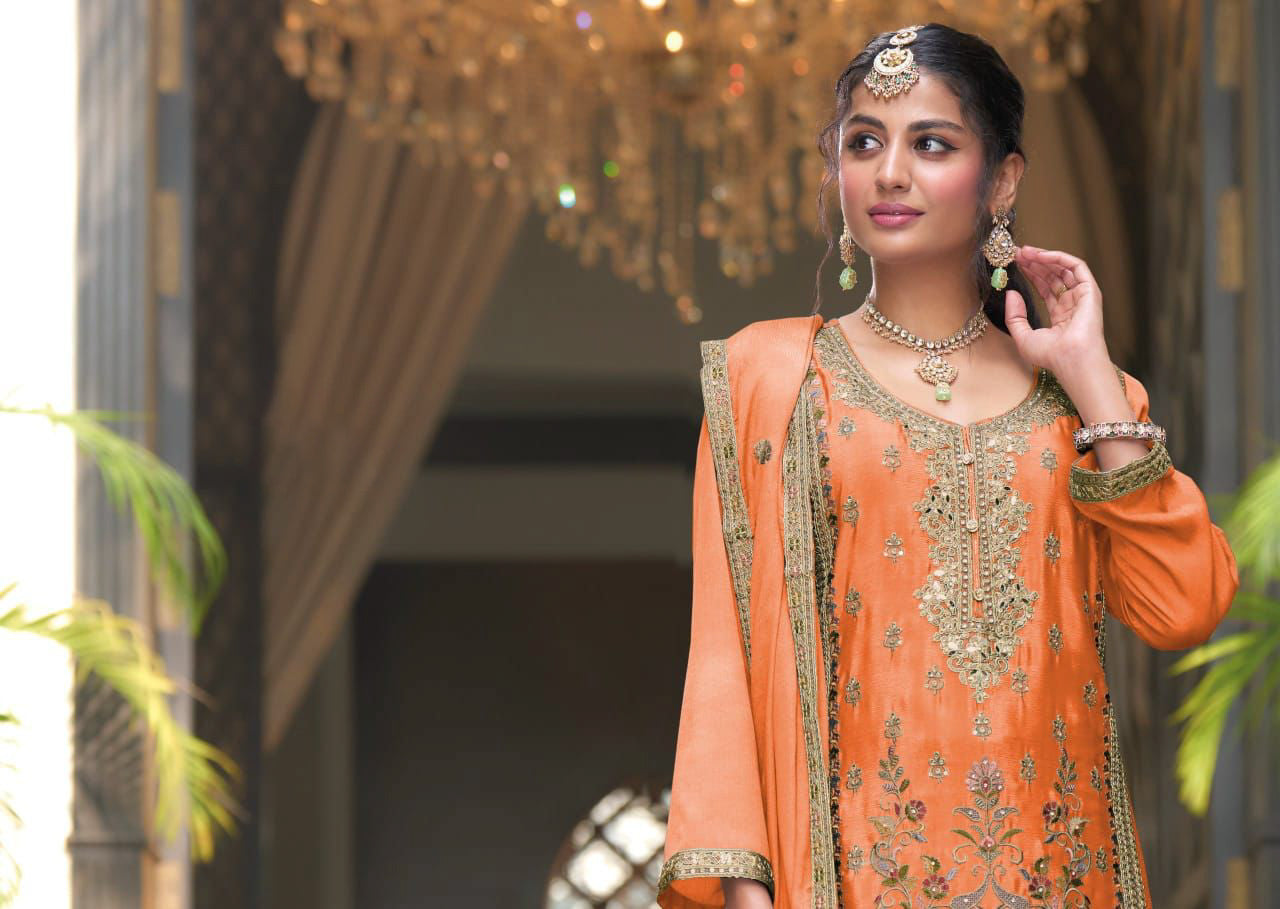 Matrut | Ruby Orange Palazzo Suit