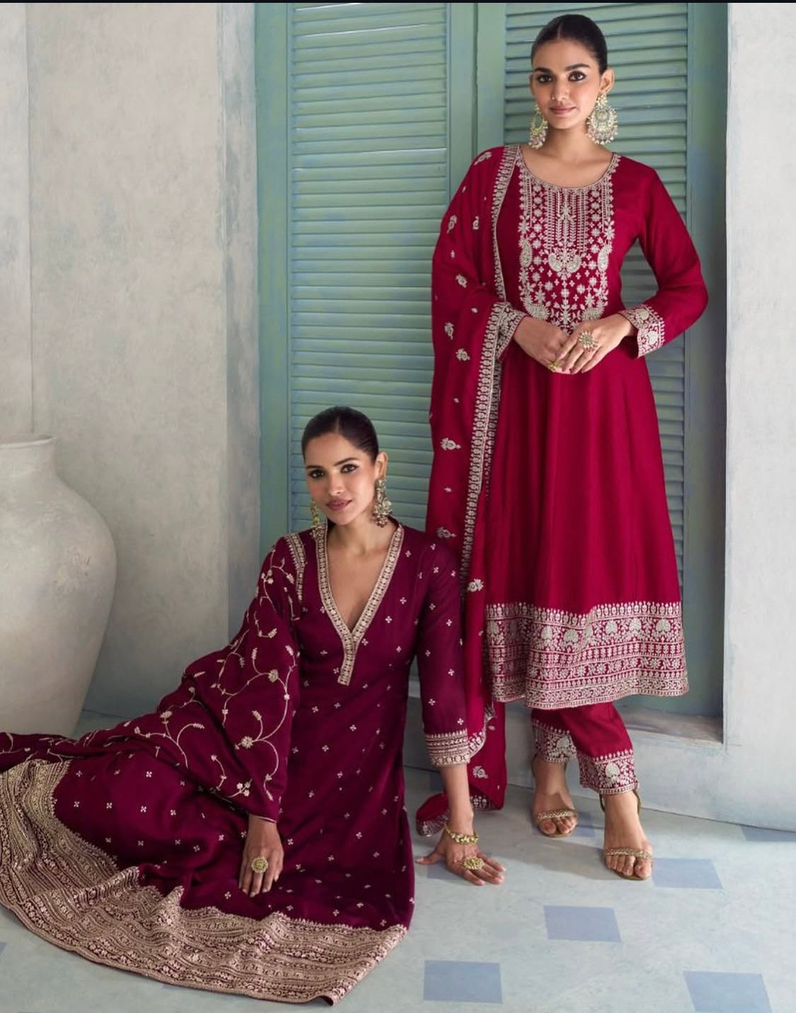 Matrut | Vihanika Maroon A-line Suit