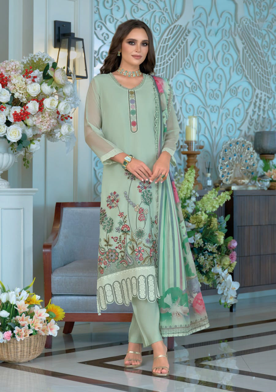 Matrut | Larisa Sky Green Straight Suit