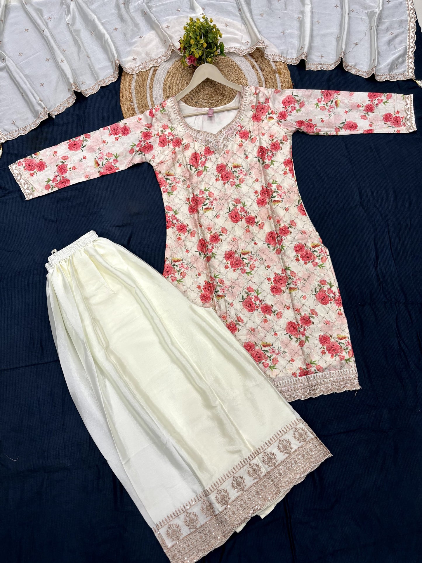 Matrut | Gulrang White Sharara Suit