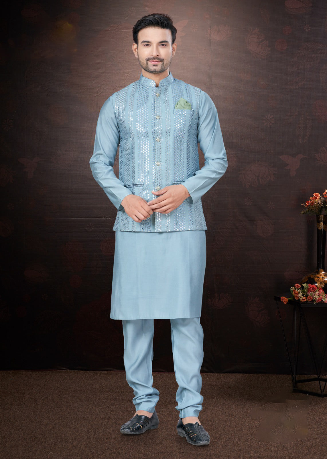 Matrut | Rangroot Sky Blue Kurta Set