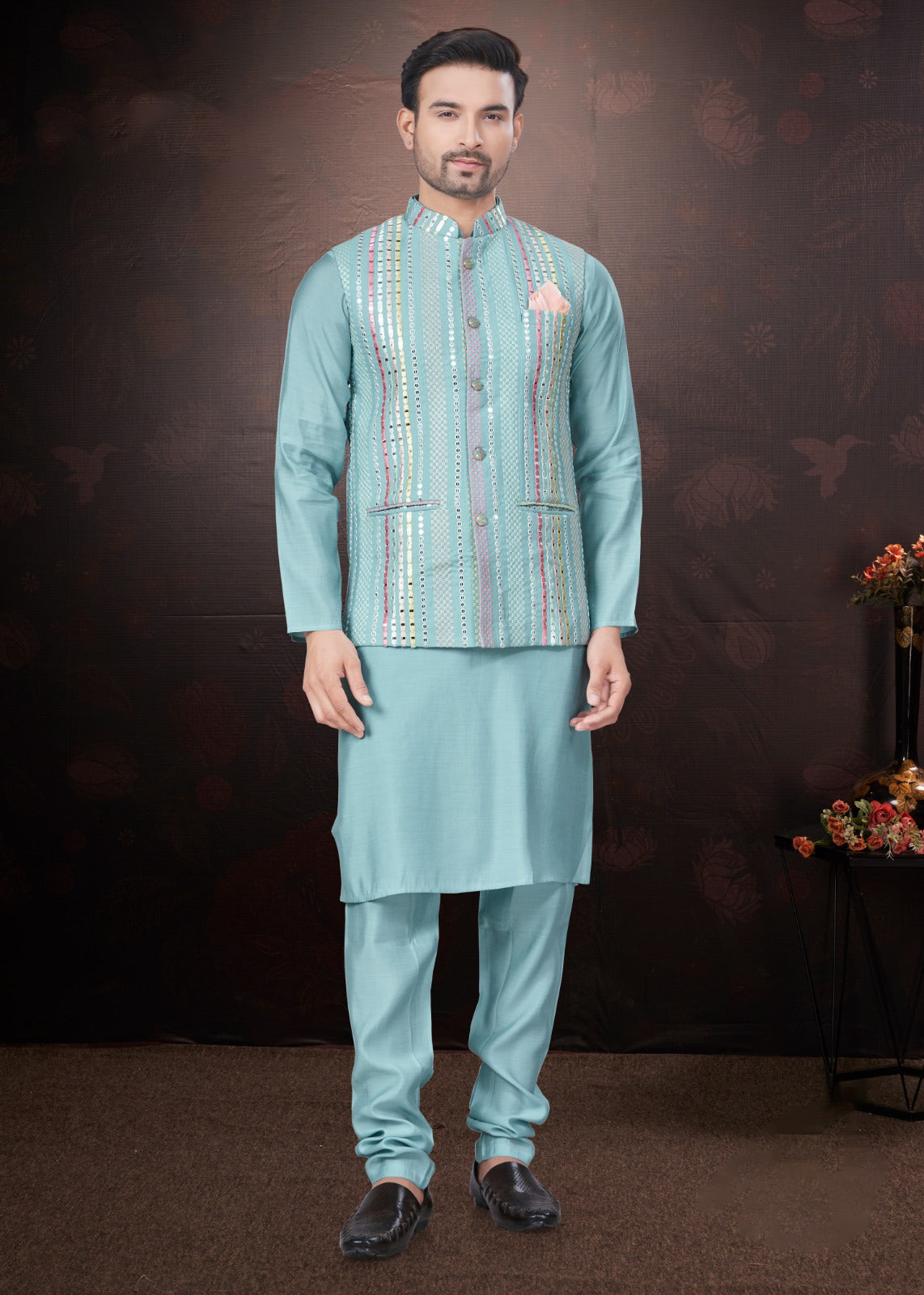 Matrut | Rangroot Sea Blue Kurta Set