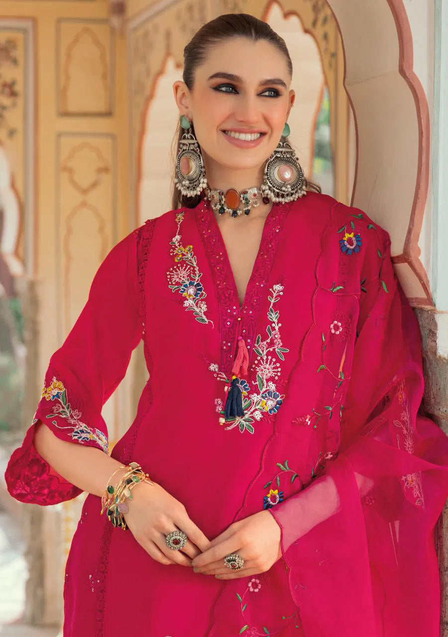 Aastha Red Straight Suit