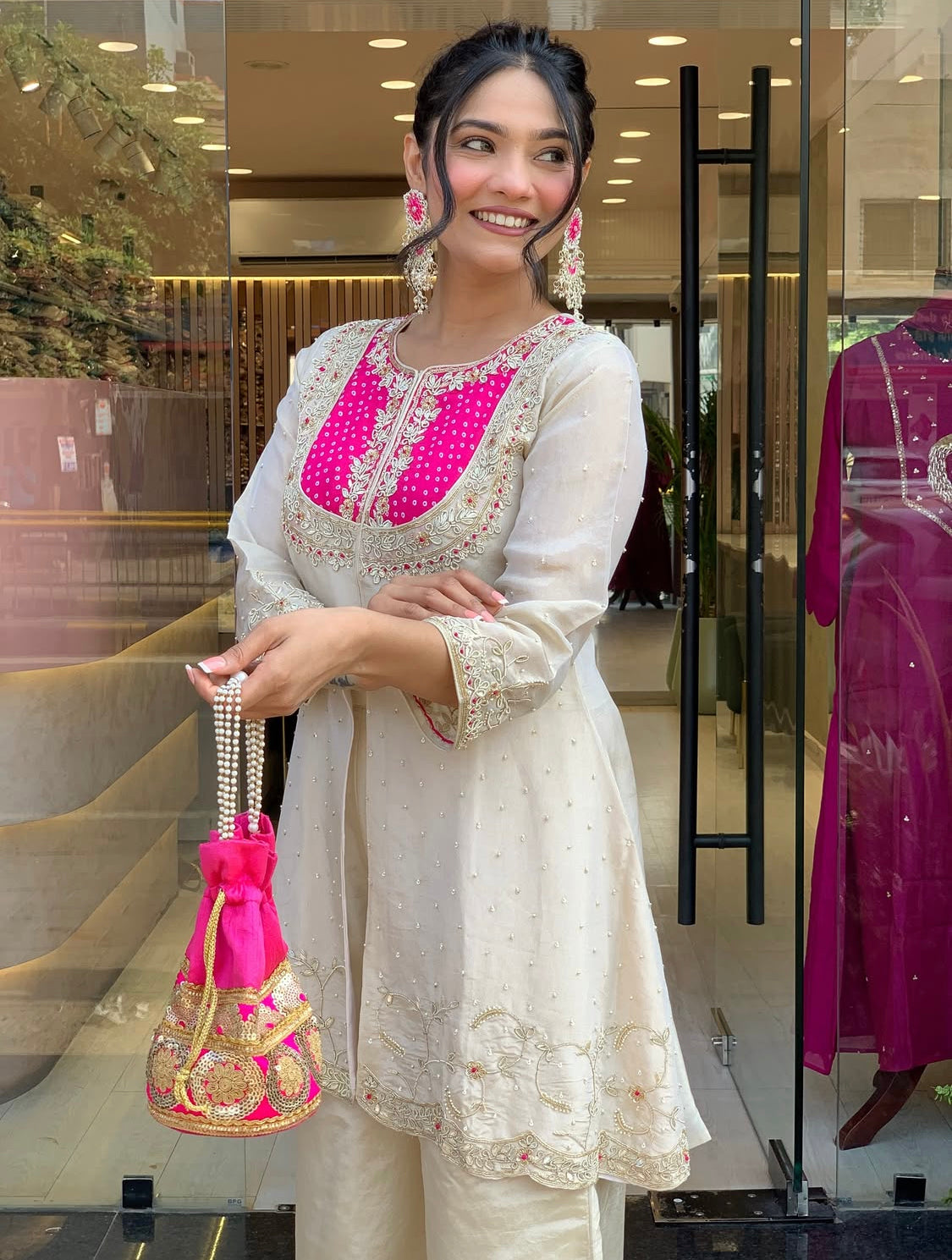 Matrut | Meher Hot Pink Palazzo Suit