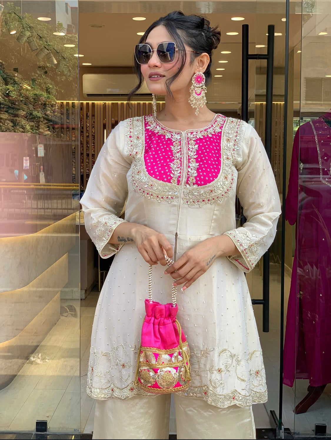 Matrut | Meher Hot Pink Palazzo Suit