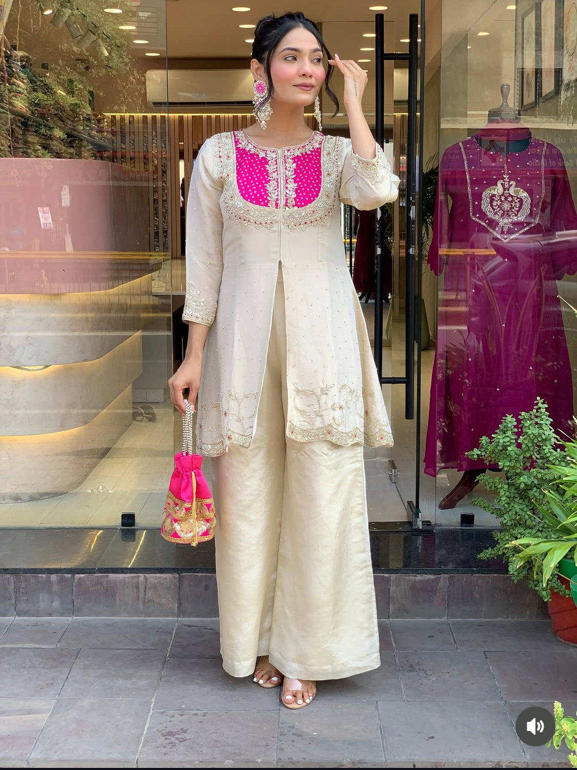 Matrut | Meher Hot Pink Palazzo Suit