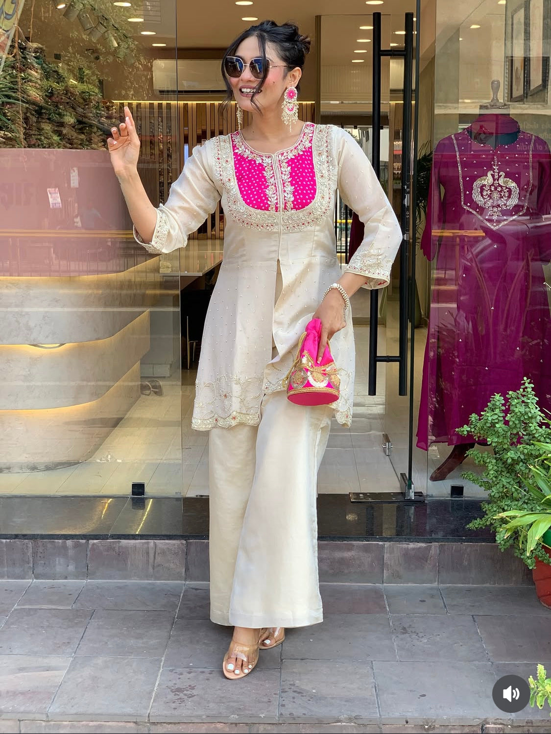 Matrut | Meher Hot Pink Palazzo Suit