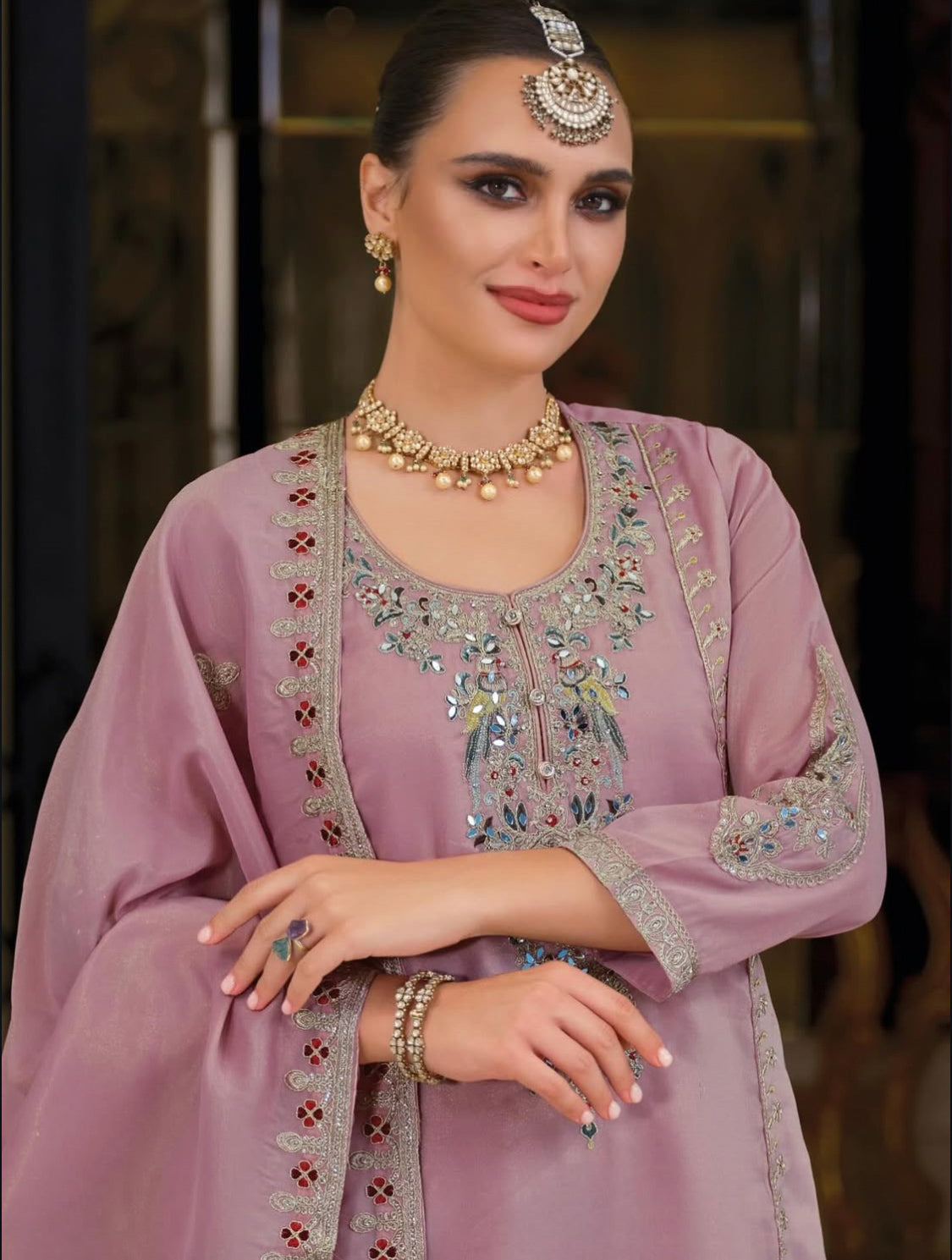 Matrut | Paradise Powder Pink Palazzo Suit