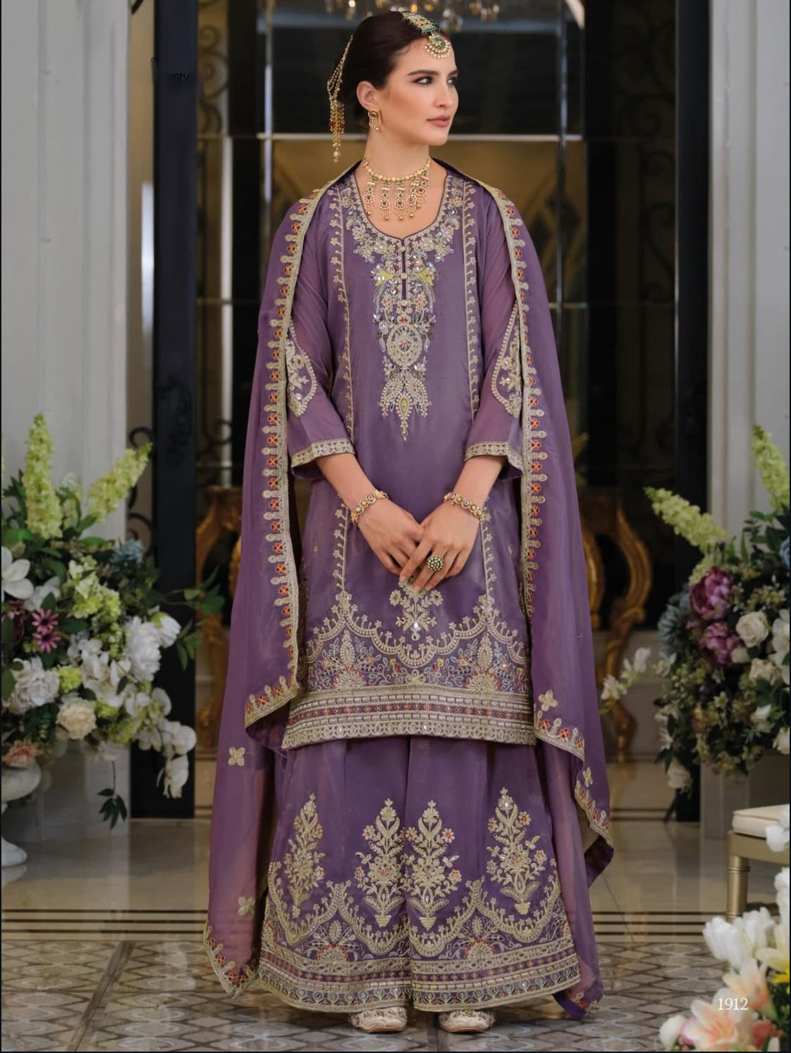 Matrut | Paradise Purple Palazzo Suit