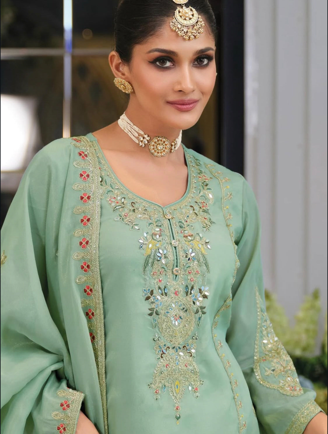 Matrut | Paradise Pista Green Palazzo Suit