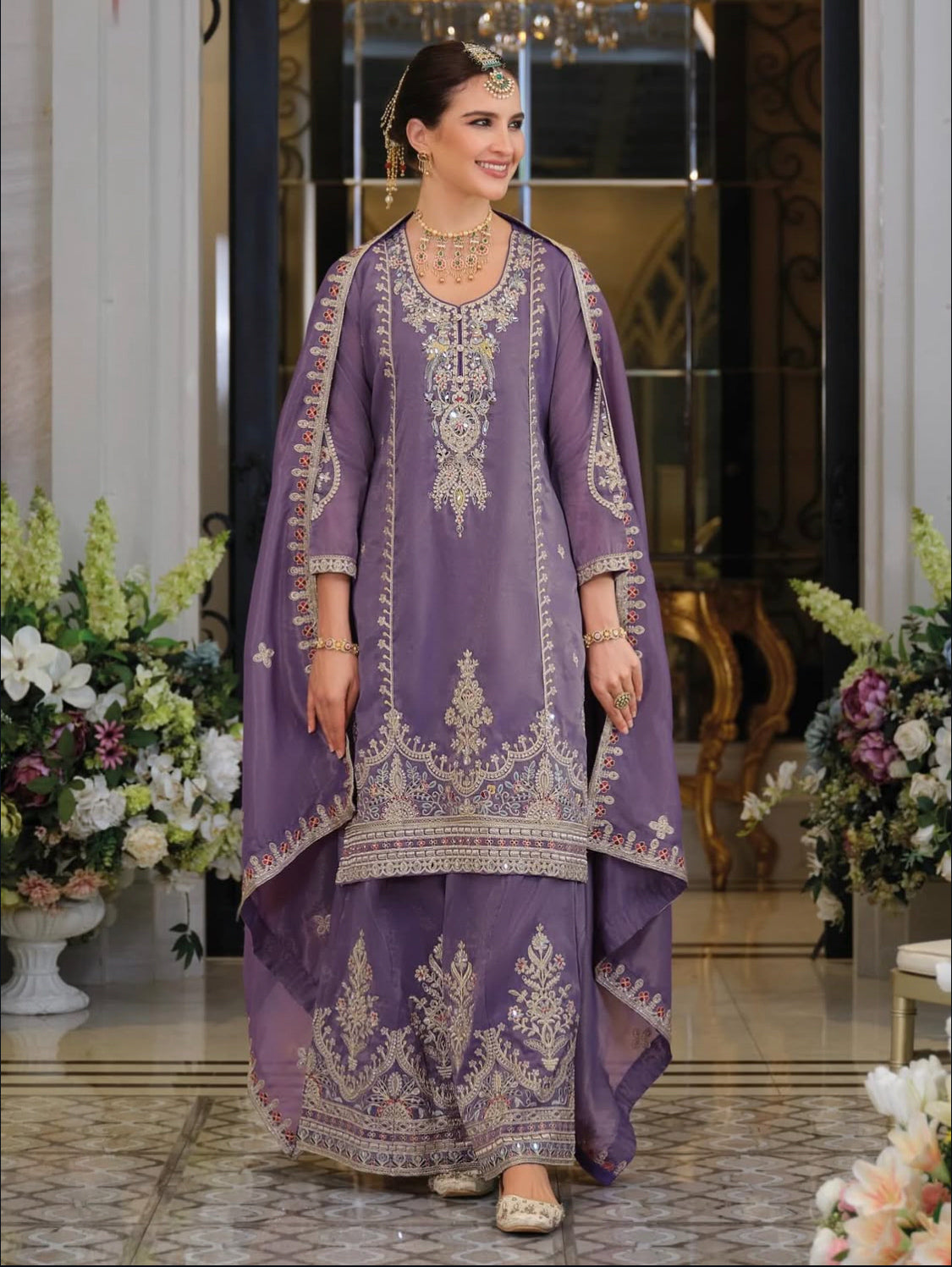 Matrut | Paradise Purple Palazzo Suit