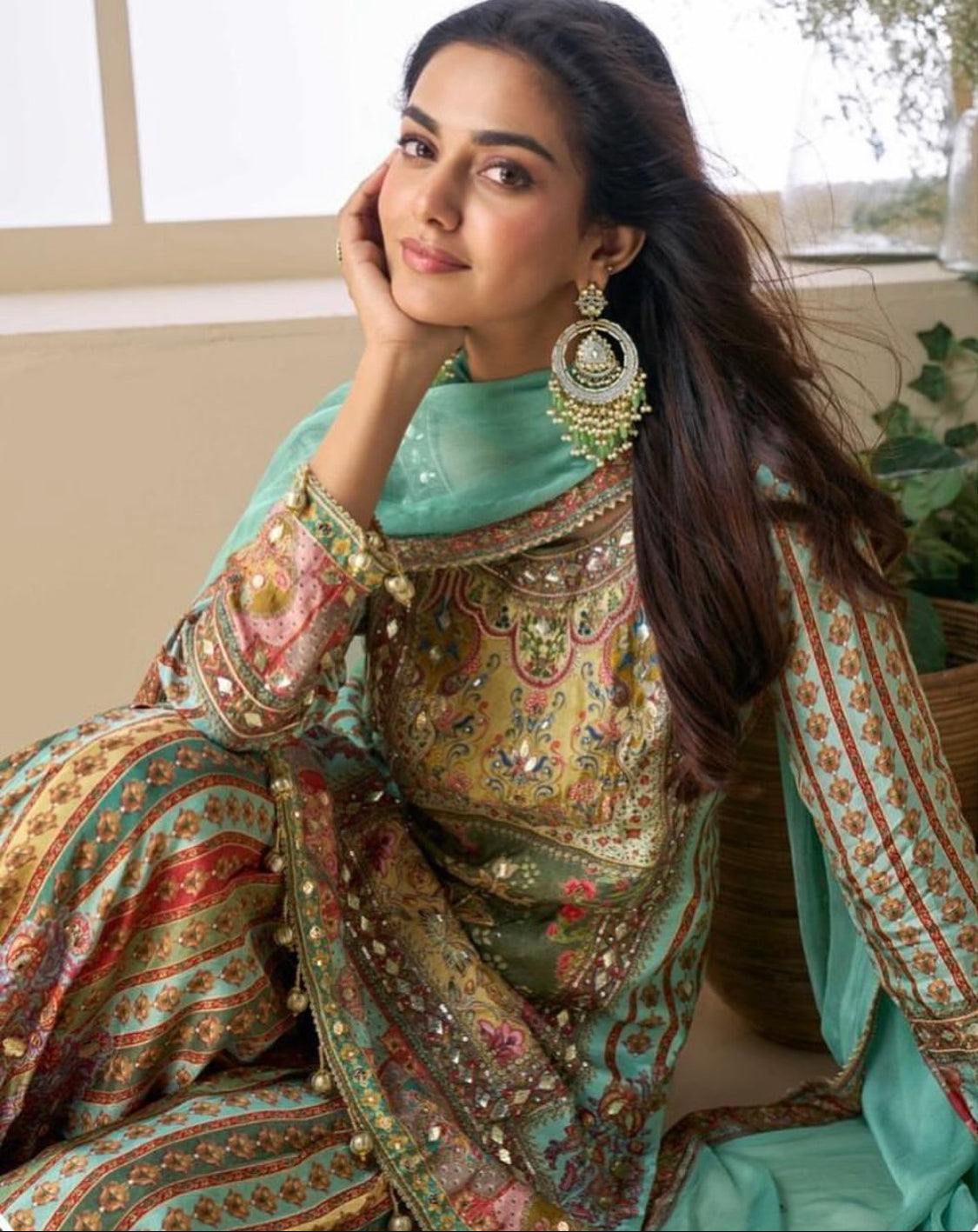 Paalki Mint Green Sharara Suit