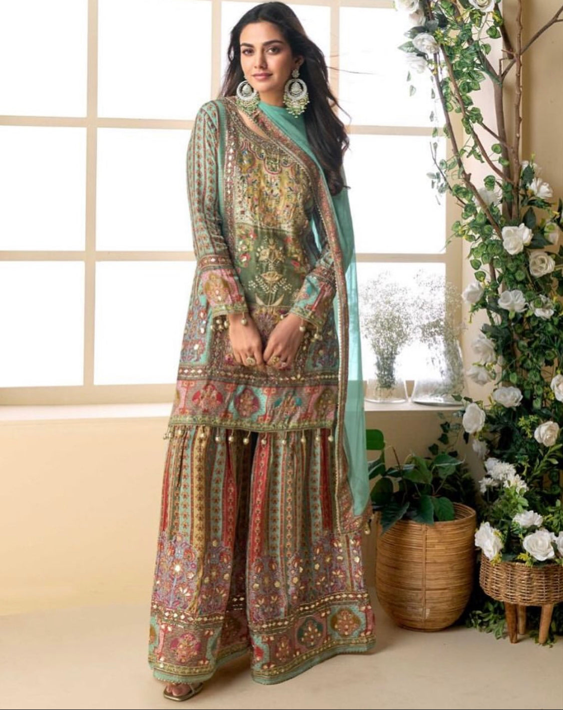 Matrut | Pakeeza Sea Blue Sharara Suit