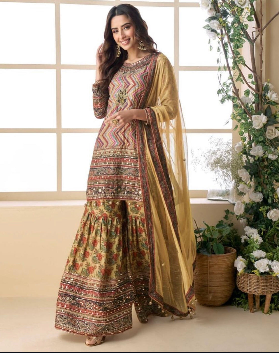 Matrut | Pakeeza Mustard Sharara Suit