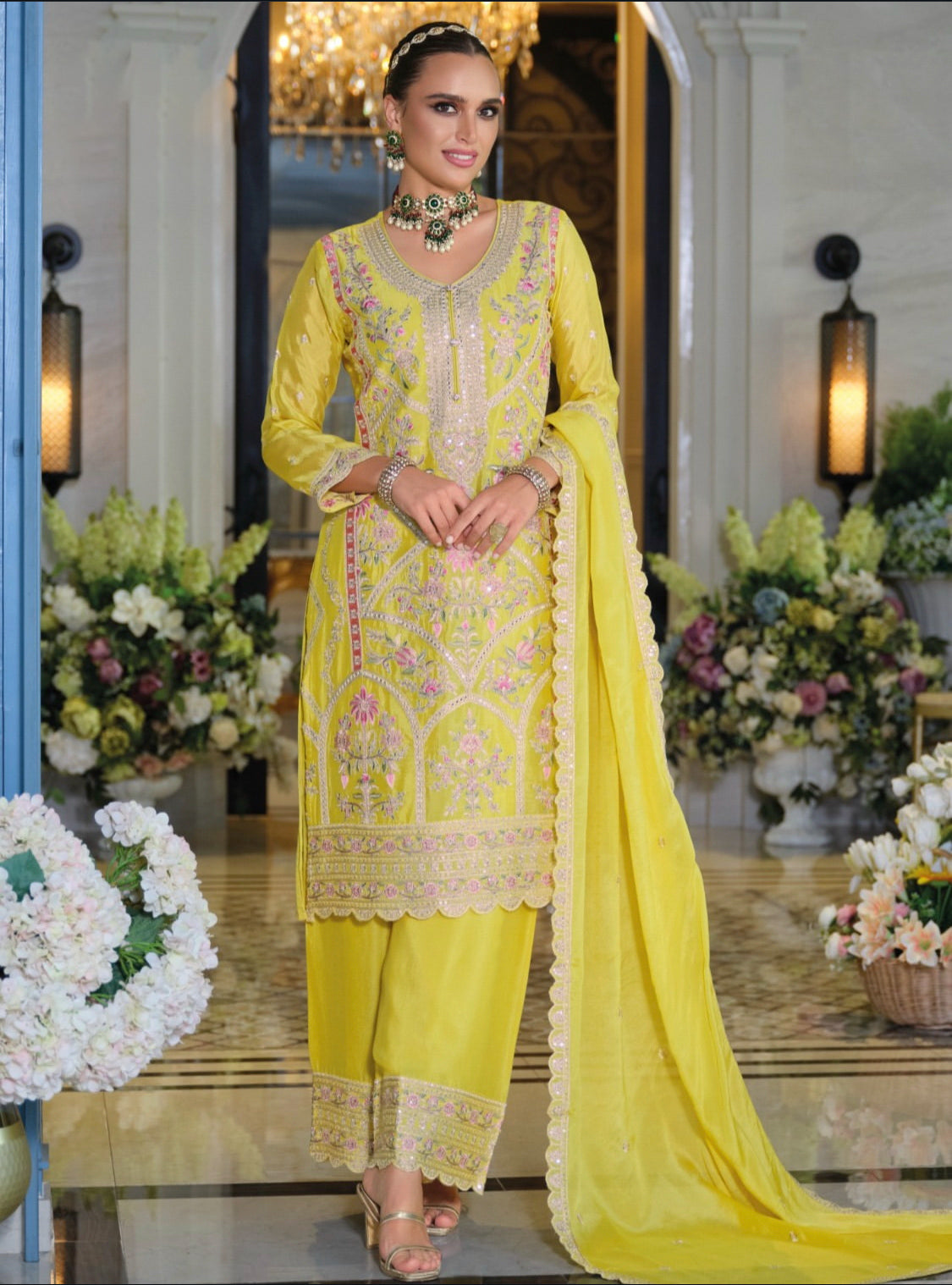 Matrut | Sitaaray Yellow Palazzo Suit