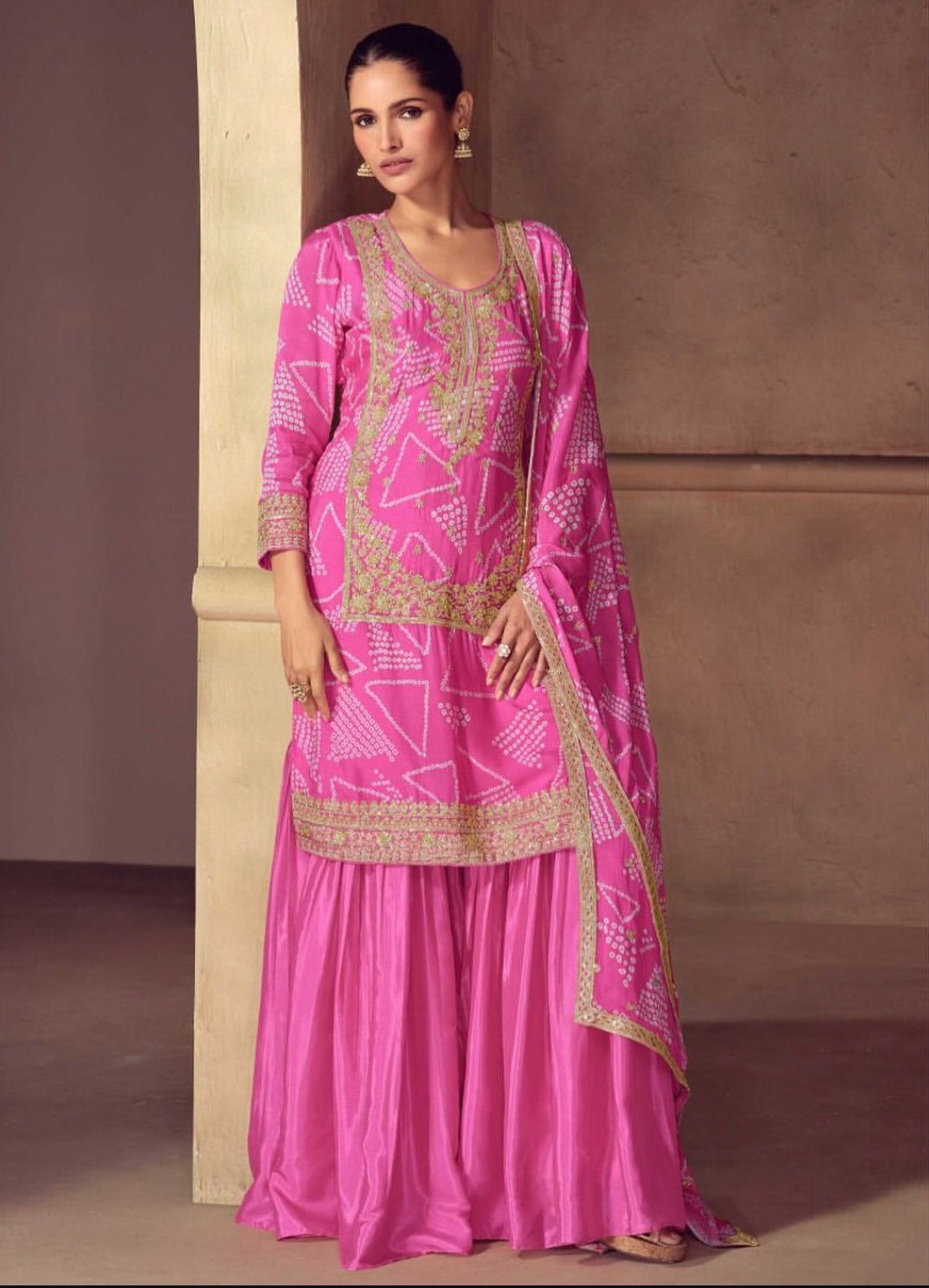 Matrut | Mrunal Hot Pink Palazzo Suit