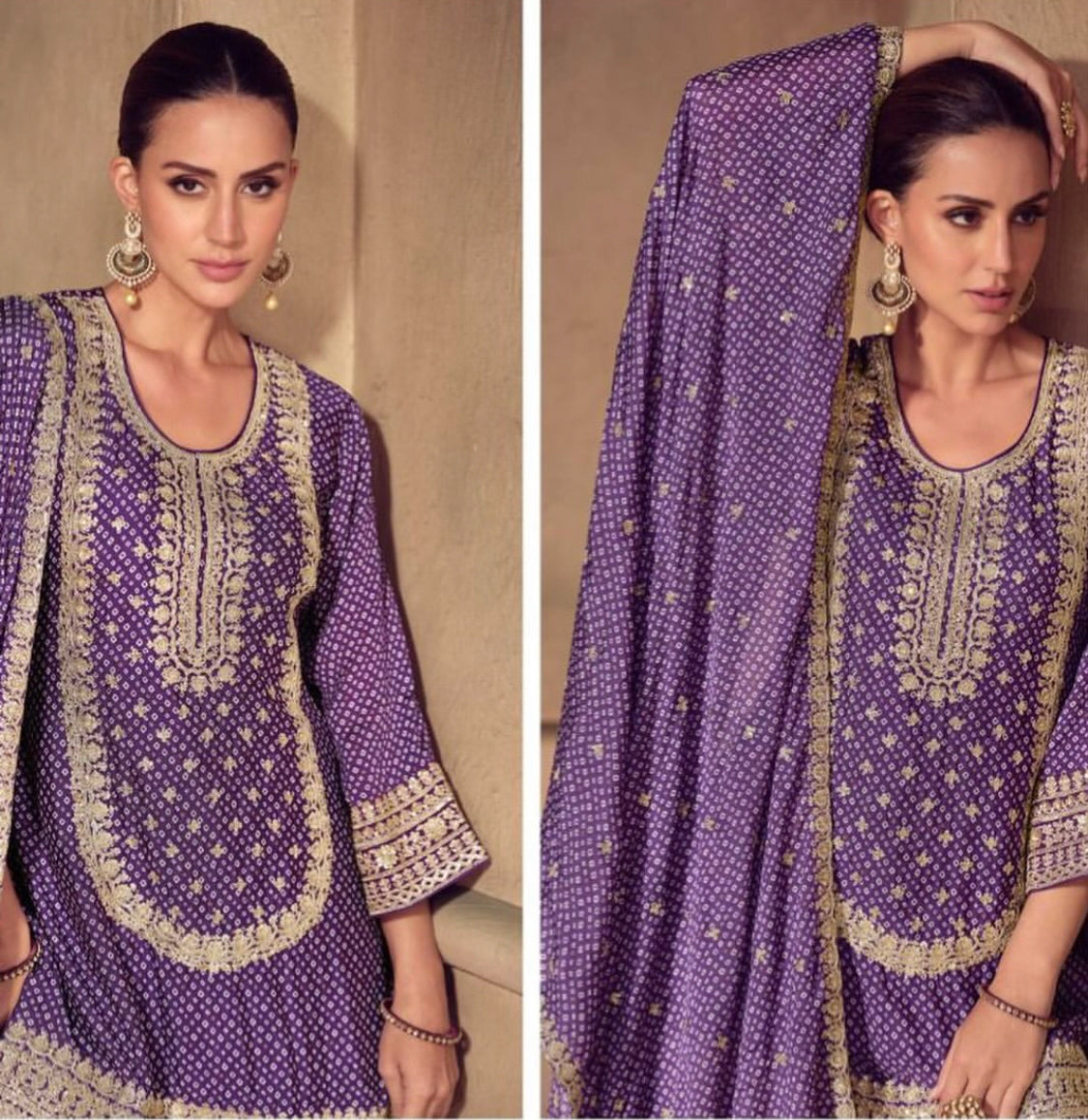 Matrut | Mrunal Purple Palazzo Suit