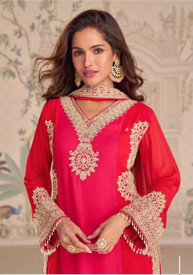 Kumkum Red Straight Suit