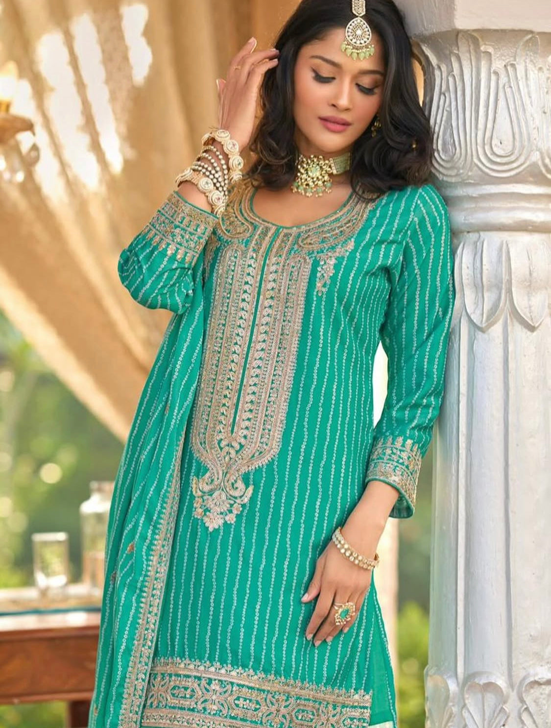 Matrut | Seerat Sea Blue Sharara Suit