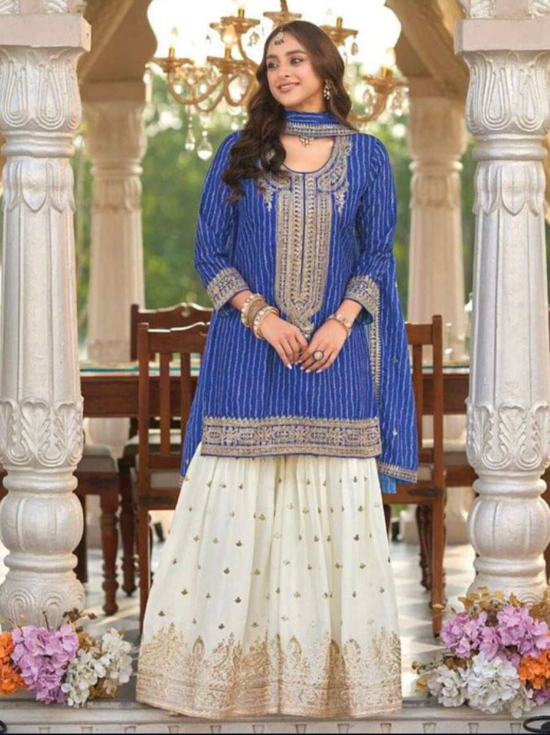 Matrut | Seerat Royal Blue Sharara Suit