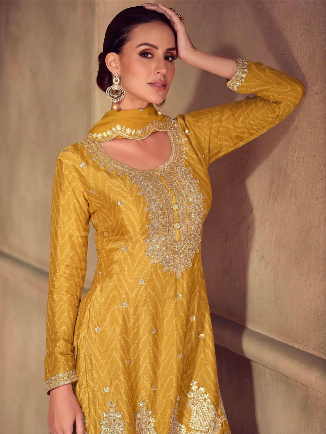 Matrut | Sonika Yellow Palazzo Suit