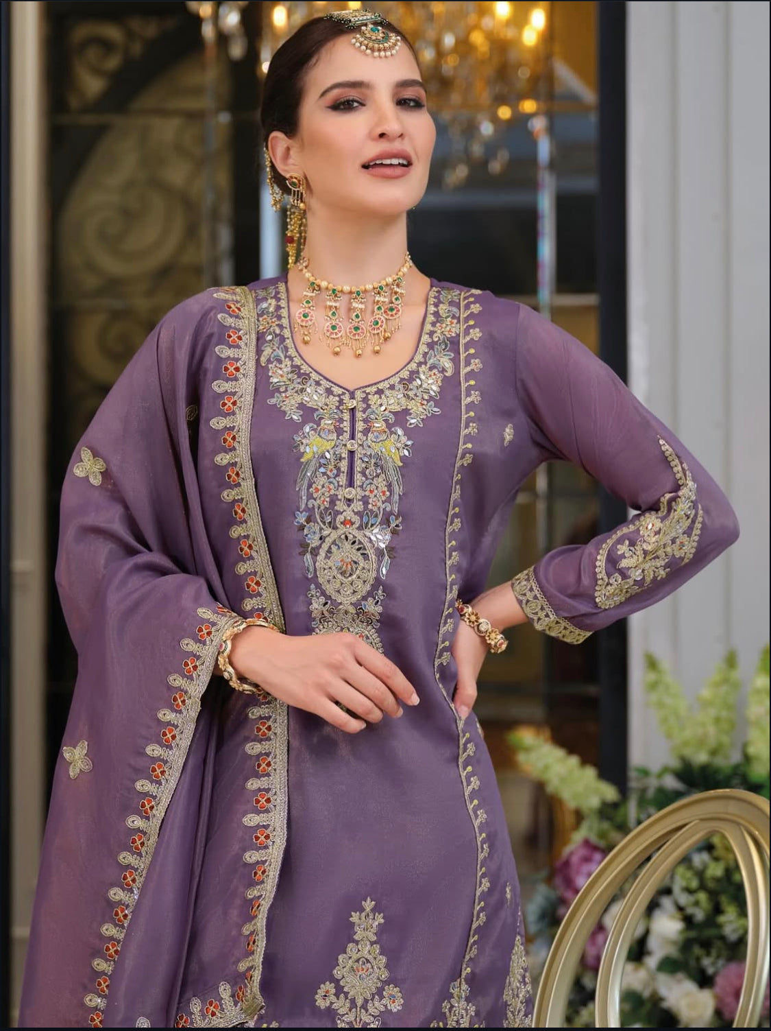Matrut | Paradise Purple Palazzo Suit