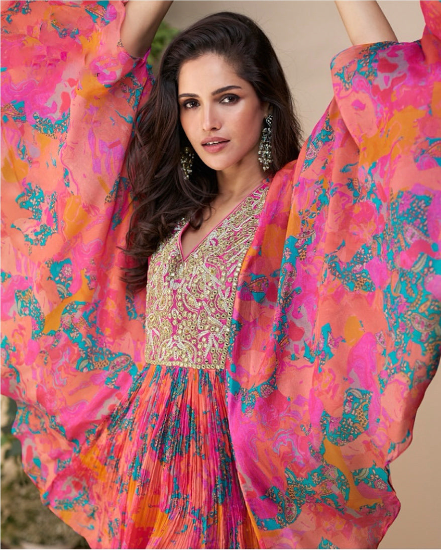 Matrut | Classic Hot Pink Multicolor Duo Set