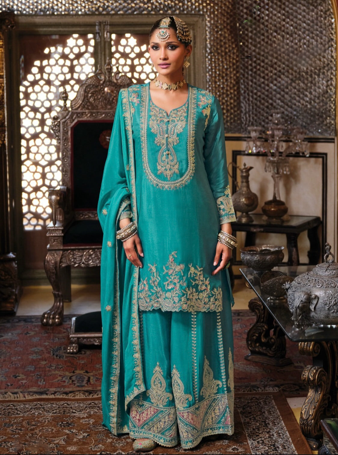 Matrut | Chalini Blue Palazzo Suit