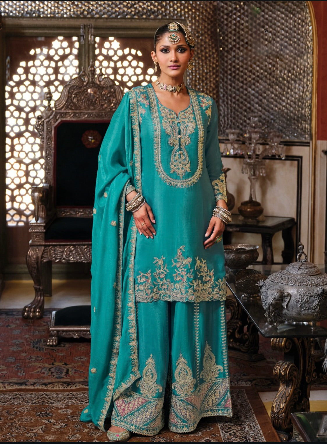 Matrut | Chalini Blue Palazzo Suit