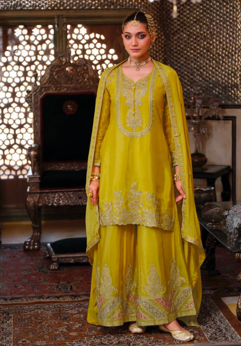 Matrut | Chalini Lime Green Palazzo Suit