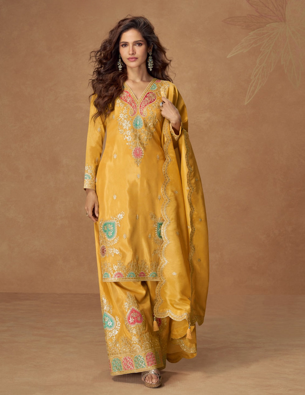 Matrut | Kashvi Yellow Palazzo Suit