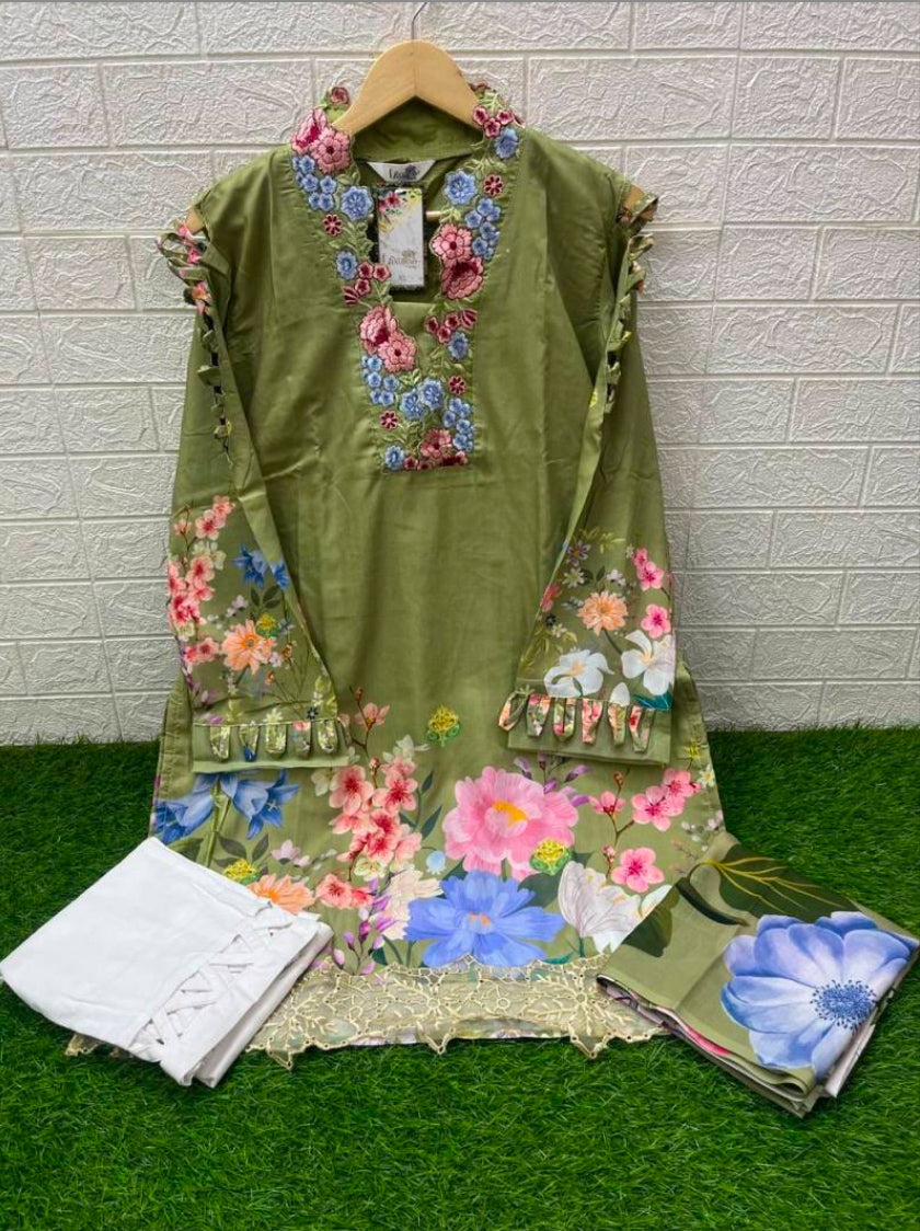 Matrut | Livasa Olive Green Short Suit