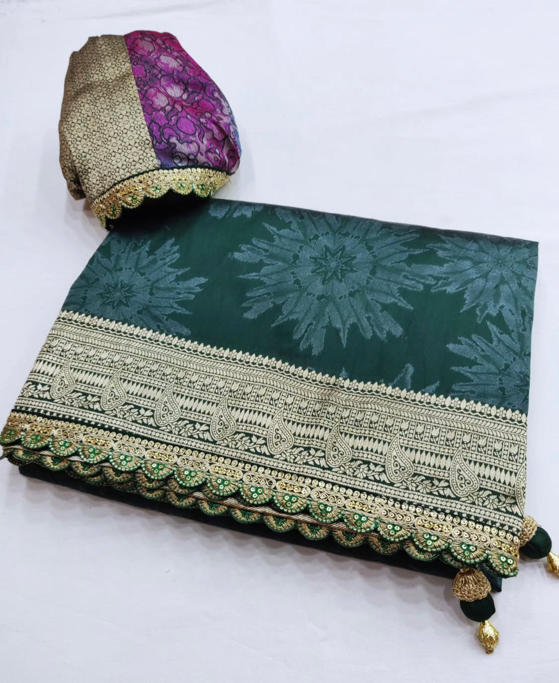 Matrut | Kalaya Green Banarsi Saree