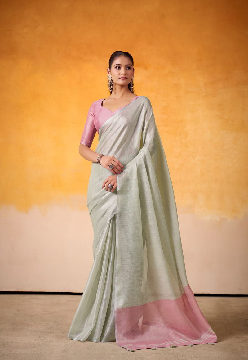 Matrut | Anvika Silver-Pink Saree